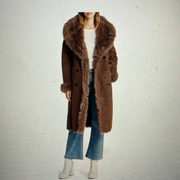 Avec Les Filles Faux shearling coat - Picture 1 of 8